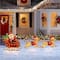 Glitzhome® 90.5"L Lighted Christmas 2D Fabric Dog with Santa Sleigh Outdoor Decor